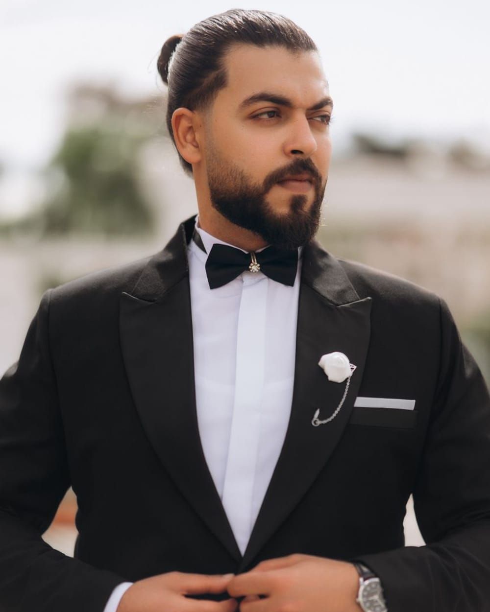 Black Satin-Lapel Tuxedo